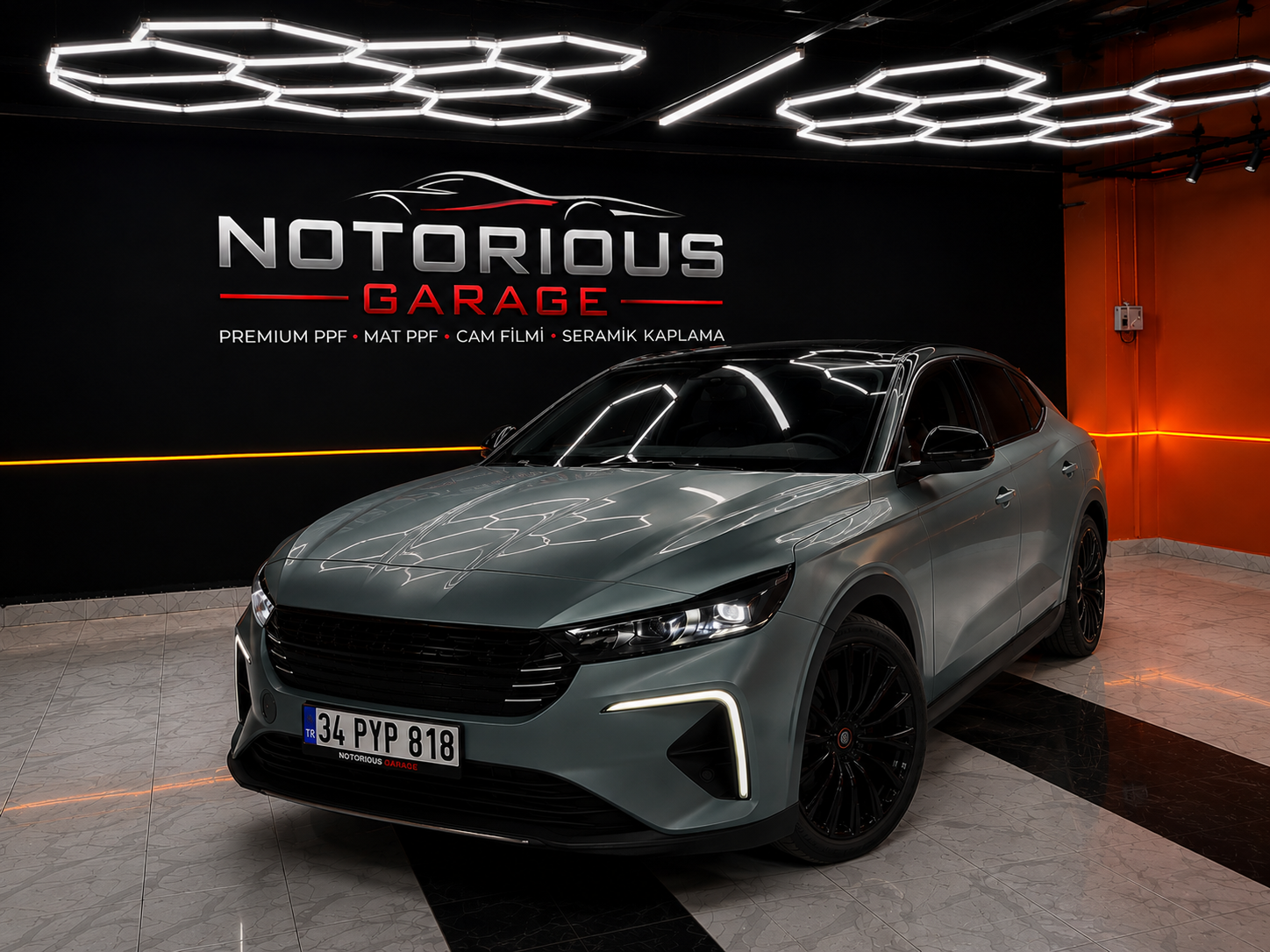 TOGG T10F — 200 Mikron Çift Renk Obsidyen Paket Mat PPF ORACAL
